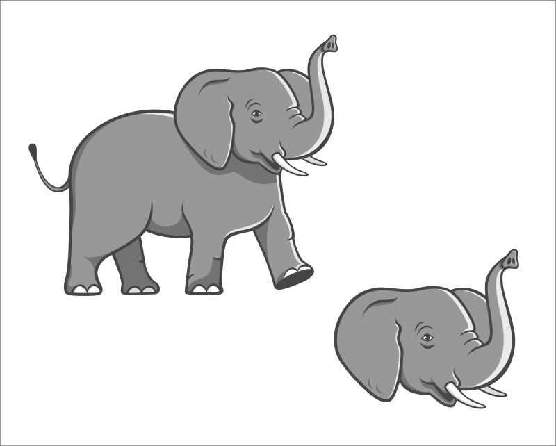 Graphic Jumbo the Elephant Gray