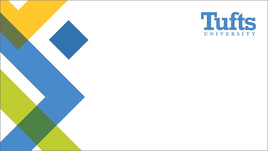 Zoom background - blue, green and yellow geometric design on a white background 